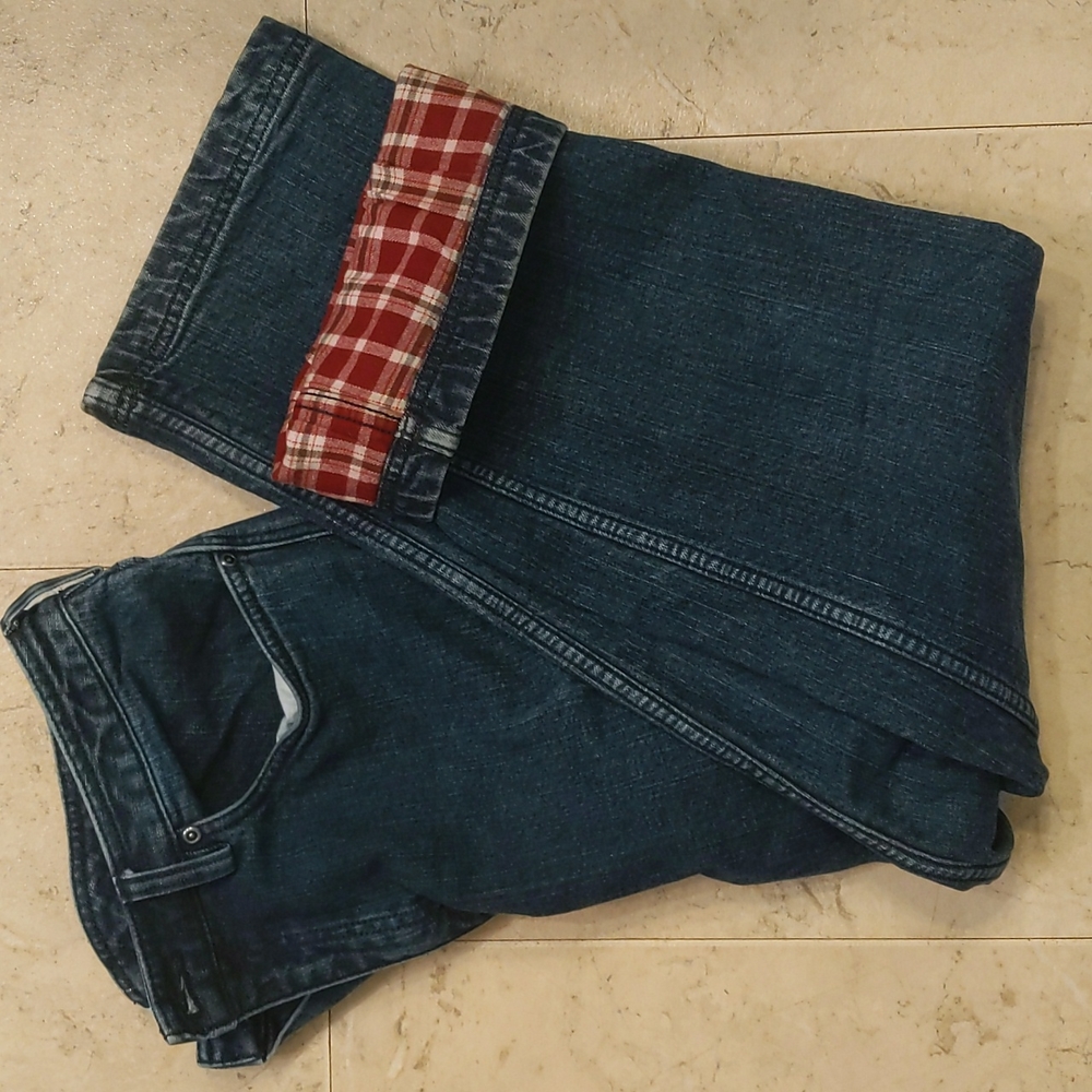 Duluth Trading flannel lined jeans